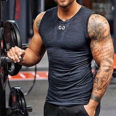 Καθαρισμένό αθλητικό ανδρικό αμάνικο φανελάκι σε δύο χρώματα