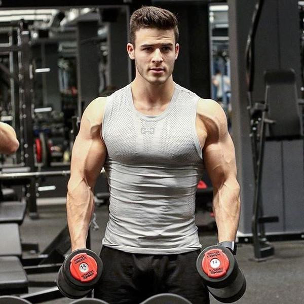 Καθαρισμένό αθλητικό ανδρικό αμάνικο φανελάκι  σε δύο χρώματα