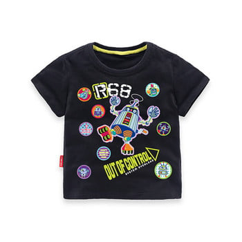Παιδικό μπλουζάκι t-shirt με εφαρμογές και επιγραφές σε τέσσερα χρώματα