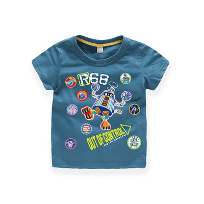 Παιδικό μπλουζάκι t-shirt με εφαρμογές και επιγραφές σε τέσσερα χρώματα