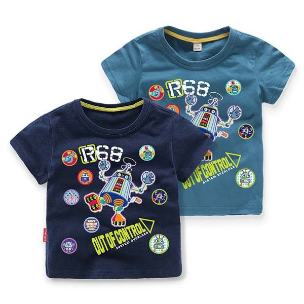 Παιδικό μπλουζάκι t-shirt με εφαρμογές και επιγραφές σε τέσσερα χρώματα