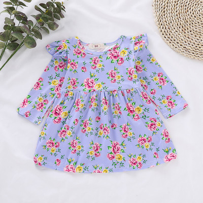 Babaruha hosszú ujjal és virágmotívumokkal, két színben