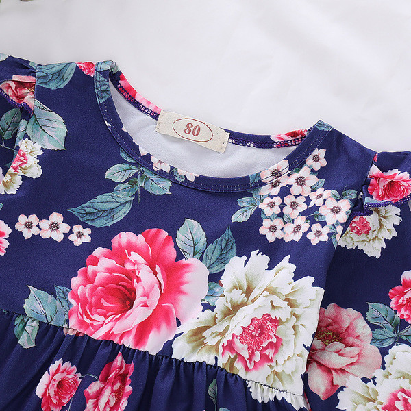 Babaruha hosszú ujjal és virágmotívumokkal, két színben