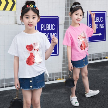 Μοντέρνο παιδικό μπλουζάκι με διακοσμητικές πούλιες σε διάφορα μοντέλα