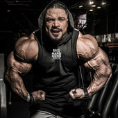 Αθλητικό αμάνικο μπλουζάκι  με κουκούλα και επιγραφές