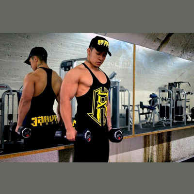 Casual ανδρικά αμάνικα μπλουζάκια σε τρία χρώματα με εφαρμογές