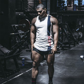 Ασύμμετρο ανδρικό αμάνικο μπλουζάκι σε τρία χρώματα με επιγραφή