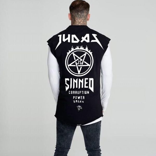 Μοντέρνο ανδρικό μακρύ αμάνικο μπλουζάκι με επιγραφές δύο χρωμάτων