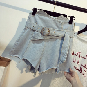 Női aktuális farmer rövidnadrág magas derékkal