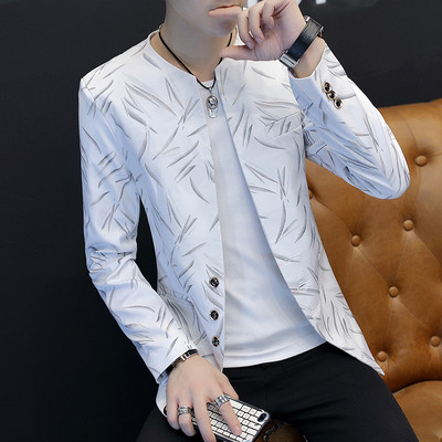 Модерно мъжко сако в три цвята с декоративен джоб