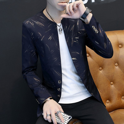 Jachetă modernă pentru bărbați în trei culori cu buzunar decorativ