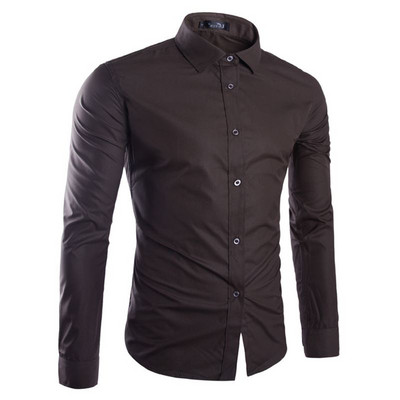 Класическа мъжка риза с дълъг ръкав в различни цветове
