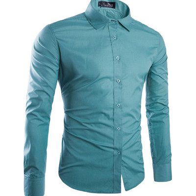 Класическа мъжка риза с дълъг ръкав в различни цветове