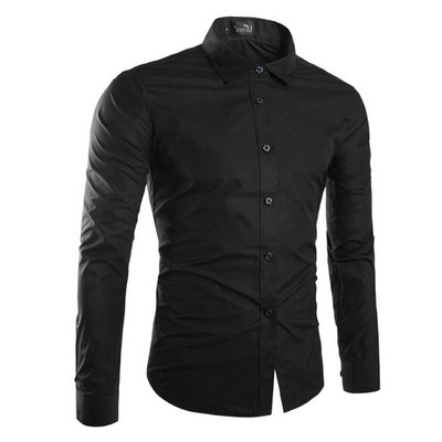 Класическа мъжка риза с дълъг ръкав в различни цветове