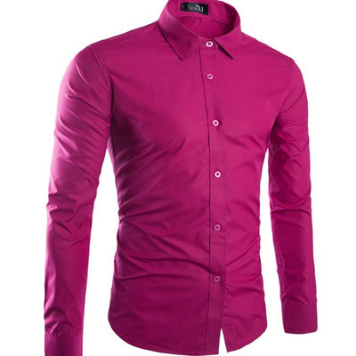 Cămașă clasică pentru bărbați, cu mâneci lungi, în diferite culori
