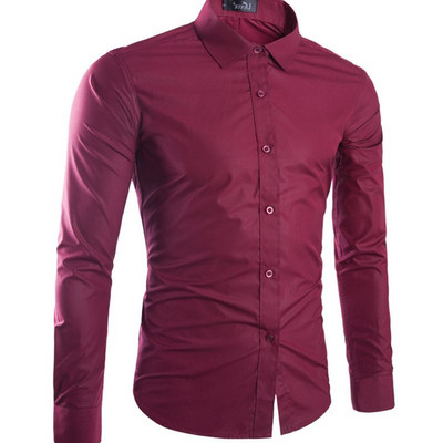Cămașă clasică pentru bărbați, cu mâneci lungi, în diferite culori