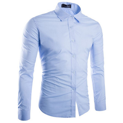 Cămașă clasică pentru bărbați, cu mâneci lungi, în diferite culori