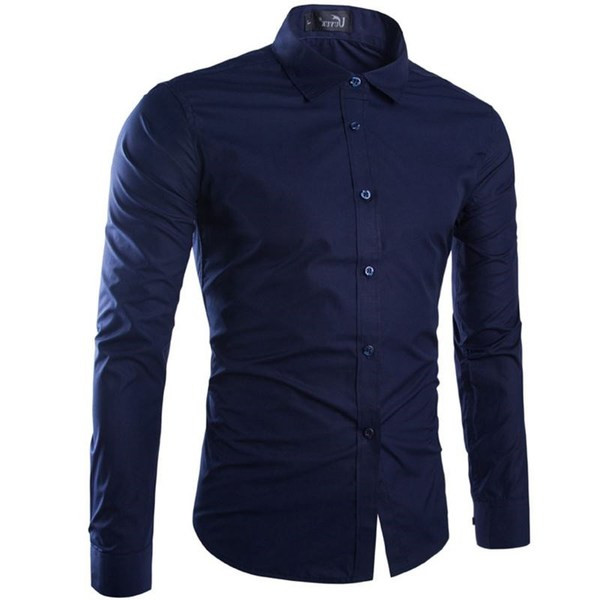 Класическа мъжка риза с дълъг ръкав в различни цветове