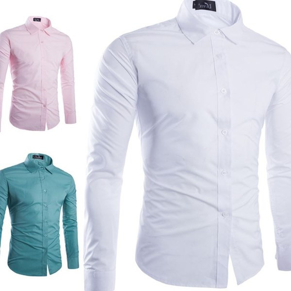 Класическа мъжка риза с дълъг ръкав в различни цветове
