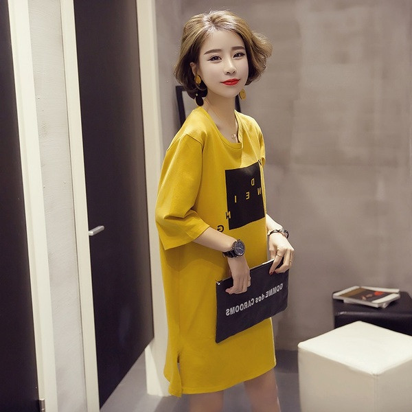 Спортно-ежедневна туника за бременни жени с щампа в два цвята