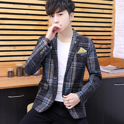Модерно мъжко карирано сако в два цвята