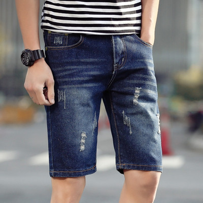 Модерни мъжки къси дънкови панталони в два цвята