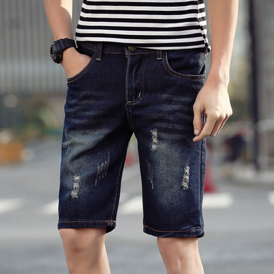 Модерни мъжки къси дънкови панталони в два цвята