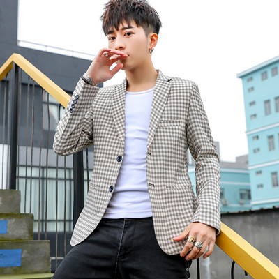 Модерно мъжко карирано сако в четири цвята