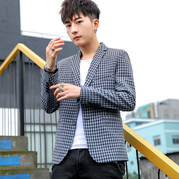 Модерно мъжко карирано сако в четири цвята