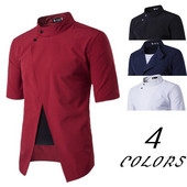 Пролетна мъжка риза с къс ръкав в няколко цвята