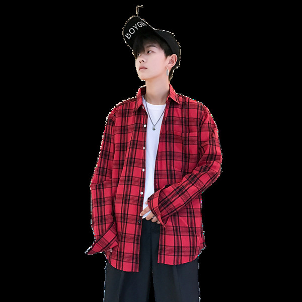 Спортно-елегантна мъжка риза в жълт и червен цвят