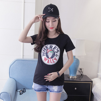 Καθημερινή μπλούζα για έγκυες γυναίκες με δίχρωμη εκτύπωση