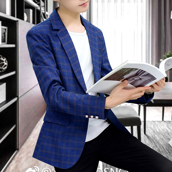 Мъжко стилно сако в три цвята с джобове и копчета