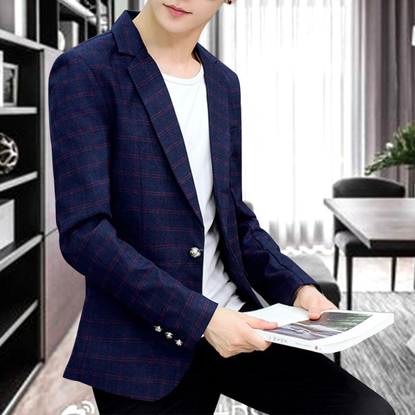 Мъжко стилно сако в три цвята с джобове и копчета