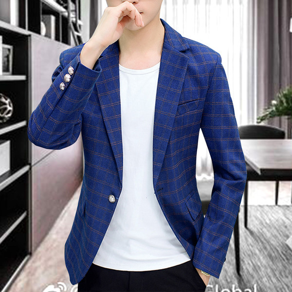 Мъжко стилно сако в три цвята с джобове и копчета