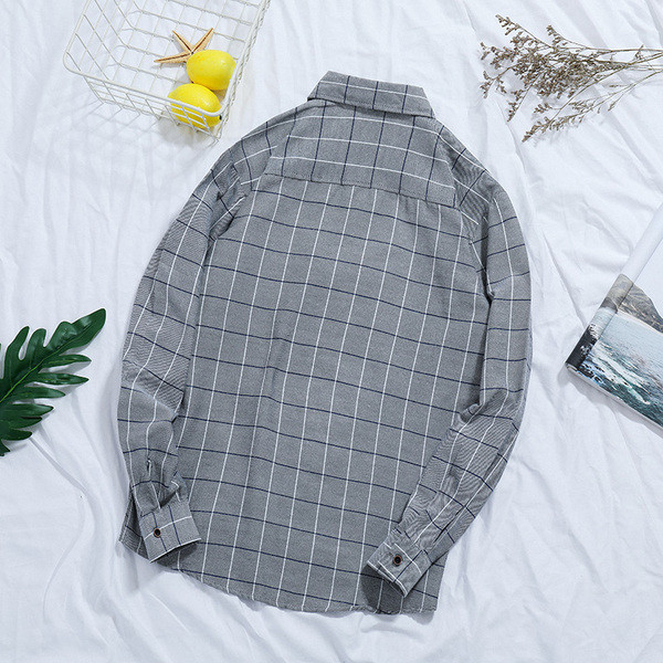 Ежедневна мъжка карирана риза в сив цвят