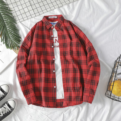 Спортно-елегантна мъжка карирана риза с джоб в три цвята