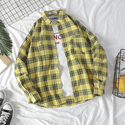 Спортно-елегантна мъжка карирана риза с джоб в три цвята