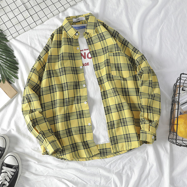 Спортно-елегантна мъжка карирана риза с джоб в три цвята