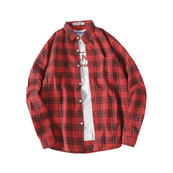 Спортно-елегантна мъжка карирана риза с джоб в три цвята