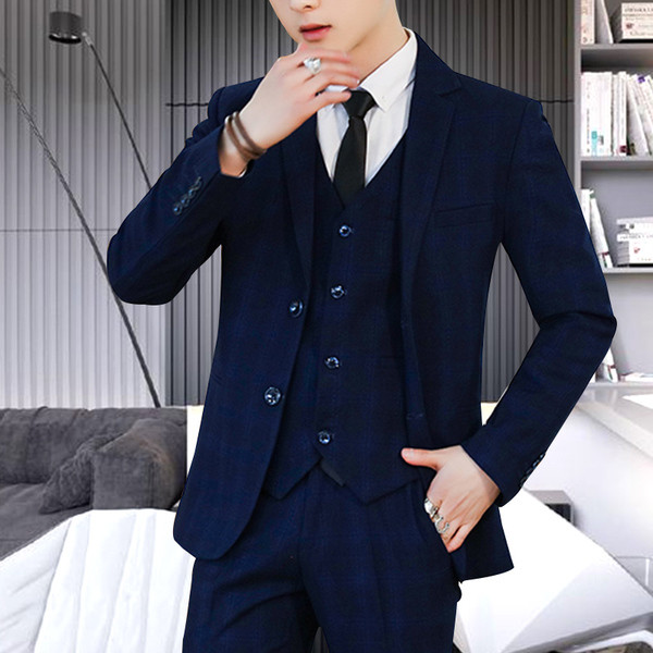 Elegáns férfi kockás kabát három színben