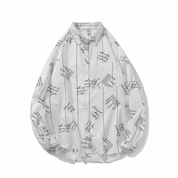 Férfi ing kék-fehér felirattal