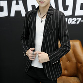 Modern férfi csíkos kabát négy színben