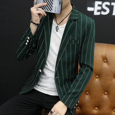 Modern férfi csíkos kabát négy színben