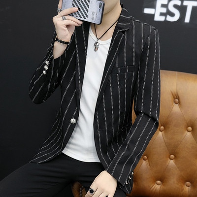 Modern férfi csíkos kabát négy színben