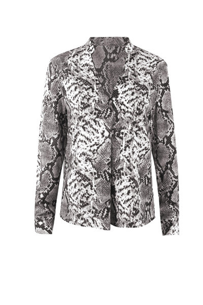 Ежедневна дамска риза с V-образно деколте и десен в два цвята 