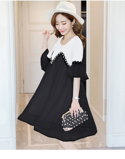 Stílusos rocker terhes nők számára lótusz ujjal és gyöngyökkel