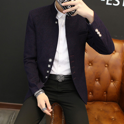 Modern férfi kabát négy színben, gombokkal