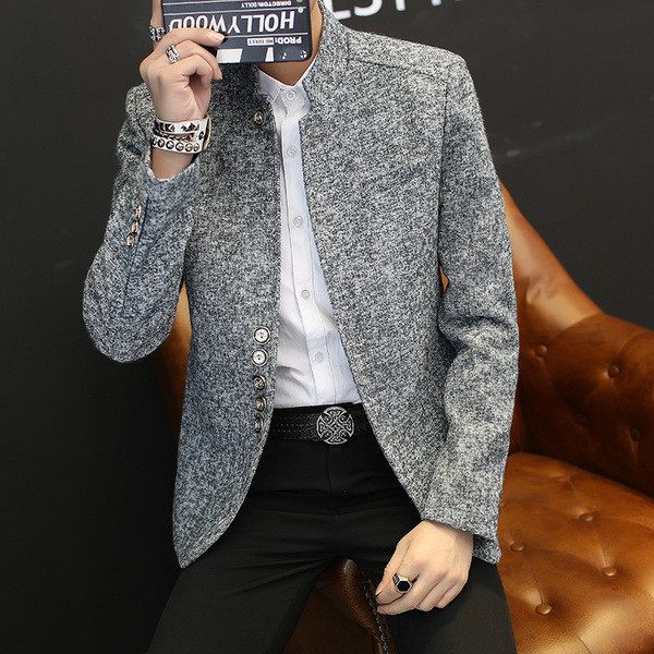 Modern férfi kabát négy színben, gombokkal