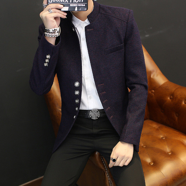 Modern férfi kabát négy színben, gombokkal